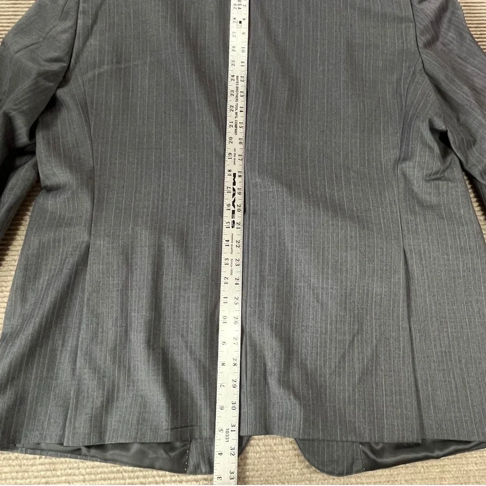 Hart Schaffner Marx Mens 50R‎ Gray Pinstripe Blazer Two Button Suit Jacket USA